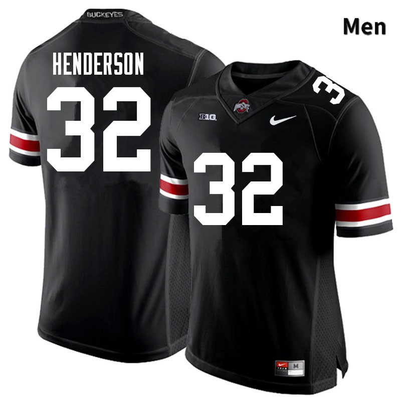 Ohio State Buckeyes TreVeyon Henderson Men's #32 Black Authentic Stitched College Football Jersey